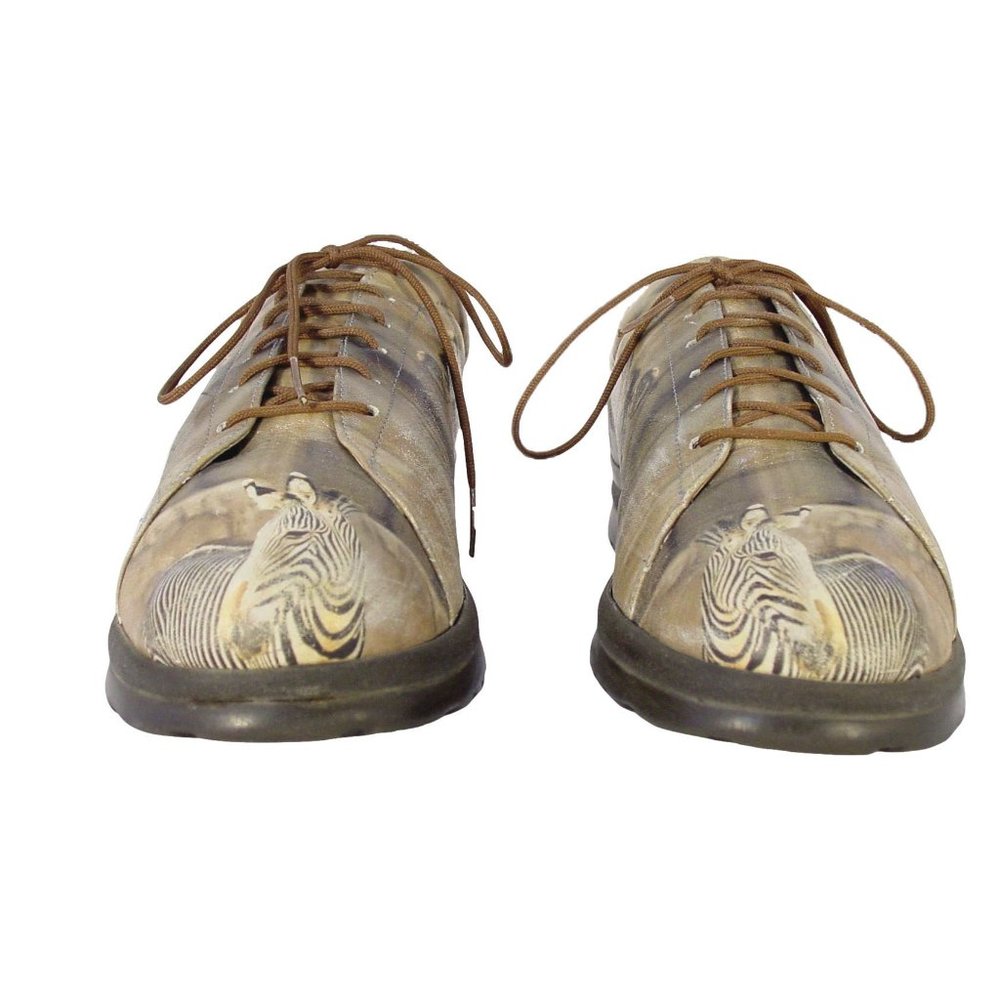 ICON Los Angeles Zebra Safari Leather Oxford Shoes Women's 8.5 - Made in USA - Picture 3 of 11